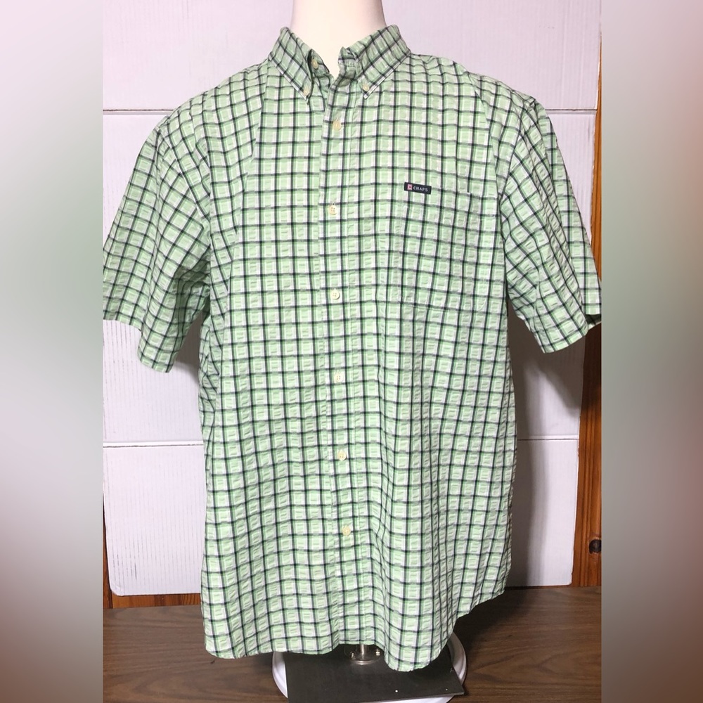 Chaps classic fit XXL Plaid Oxford i navy blue and …